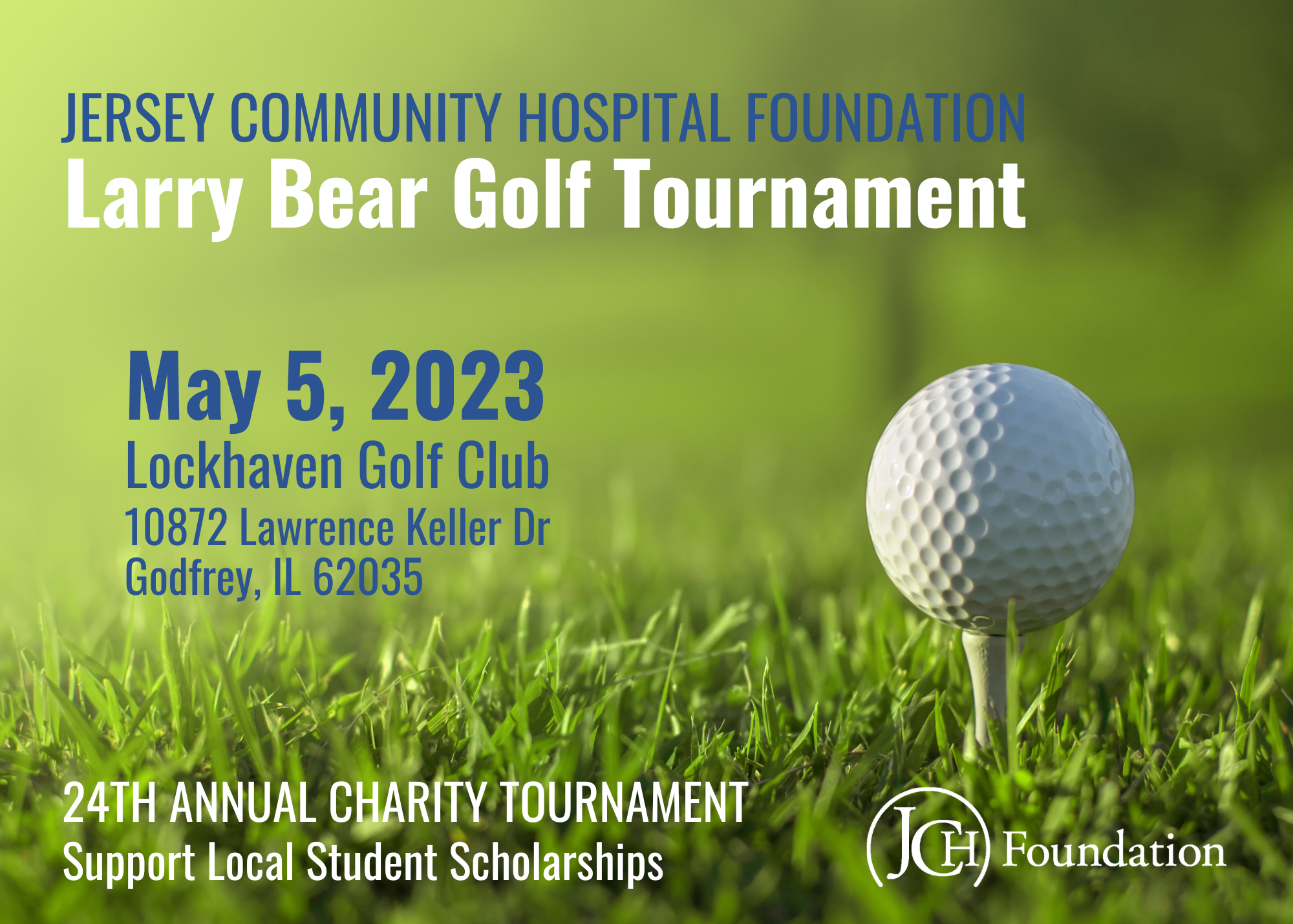 flyer for the larry bear golf tournament happening on May 5, 2023